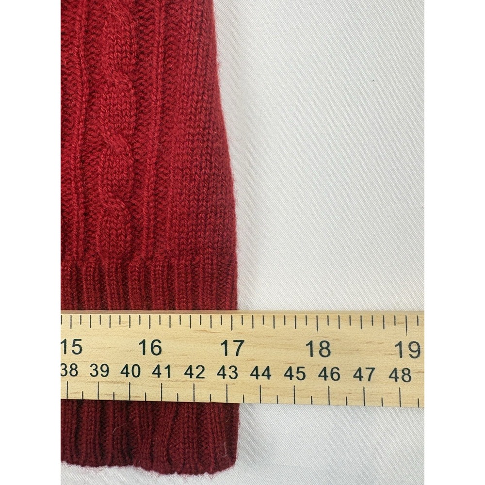 Keira 2ply 100% Cashmere Cable Knit Pullover Turtleneck Red, Women's Small - Picture 6 of 13
